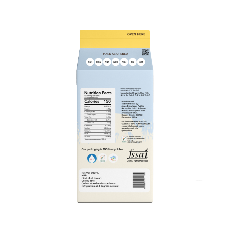 Alepa Organic Cow Milk
